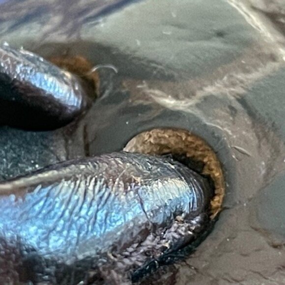 Vtg. 1950’s Hudson's Bay Co. LEATHER + SUEDE HANDBAG Embossed Croc/Gator/Snake - Picture 7 of 16